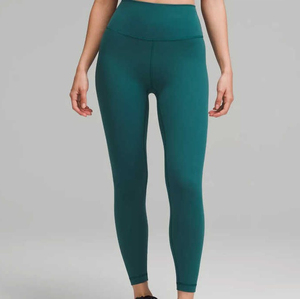 Leggings Deportivos de Cintura Alta y Longitud Completa en Verde Sólido de Run Apparel, Cintura Elástica sin Costuras, Pantalones de Nailon y Spandex que Absorben la Humedad - Product Image 3