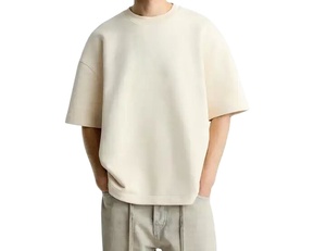 T-shirt en jersey 100 % coton biologique de haute qualité, coupe oversize, épaules tombantes, 240 g/m², impression numérique et broderie, vente en gros - Product Image 1