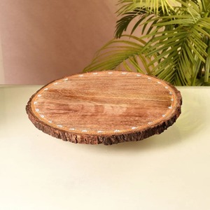 Base Redonda de Madera para Pastel, Soporte para Exhibición de Postres Hecho a Mano, Acabado en Madera Natural para Fiestas, Bodas, Panaderías y Cafeterías - Product Image 4