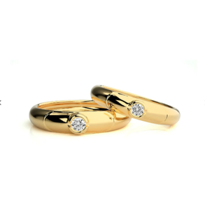 925 Sterling <b>Silver</b> Gold Plated Minimalist <b>Couple</b> <b>Rings</b> - Product Image 1