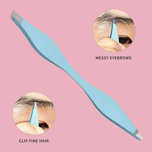 Pince à épiler professionnelle double face en acier inoxydable personnalisée, prix d'usine, outil de luxe Kaamir pour la mise en forme des sourcils - Product Image 4