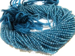 Topacio Natural de 2-3 mm, Cuentas Facetadas en Forma de Rondelle, Color Azul Londres, Piedra Preciosa, Se Vende por Hilo de 13 Pulgadas de Largo - Product Image 3