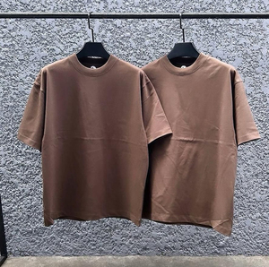 เสื้อยืดคอตตอนสีน้ำตาลมอคค่า หนัก 300GSM คุณภาพสูงสั่งทำพิเศษ พิมพ์ลายพัฟ พิมพ์สกรีนโลโก้ คอเสื้อหนา - Product Image 1