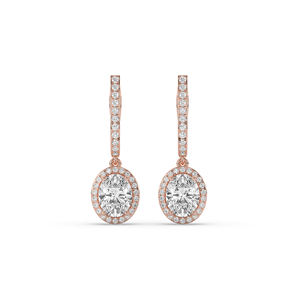 Exclusivos Pendientes de Oro de 14K y 10K con Diamante de Laboratorio de 4.08 Quilates, Corte Oval Brillante, Ligeros, Tipo Solitario, Fabricante Directo - Product Image 6