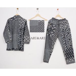 ชุดนอนผ้าฝ้ายอินเดียสีดำสำหรับผู้หญิง งานแฮนด์เมดสุดหรู ลายดอกไม้พิมพ์ลายลำลอง เสื้อชุดนอนงานฝีมือช่างฝีมือ ชุดนอนสำหรับกลางคืน แห้งเร็ว - Product Image 4