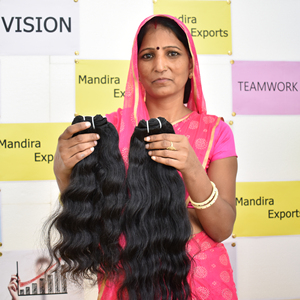 Vente en gros d'extensions de cheveux humains vierges Faisceaux ondulés naturels à double trame Boucles ondulées style temple péruvien Fabricant direct direct - Product Image 6