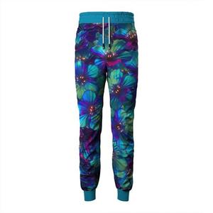 Pantalones Deportivos Estampados Florales para Hombre, Cintura Elástica con Cordón, Joggers Casuales Ligeros de Poliéster, Diseño Sublimado, Ropa de Verano - Product Image 1