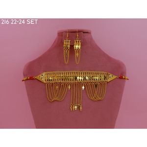 Ensemble de colliers arabes, bijoux du Moyen-Orient, collier en or de Dubaï, collier plaqué or, ensemble arabe traditionnel - Product Image 3