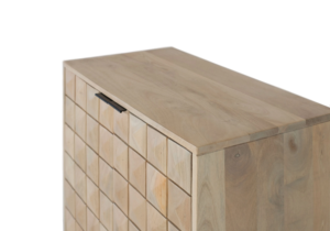 Meuble d'appoint multifonctionnel en bois de manguier massif de style vintage, meuble de rangement classique pour salon, mini-meuble - Product Image 4