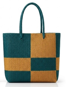 Sac fourre-tout en raphia imperméable, tissé à la main, doublé de coton, ouvert en dessus, pour le shopping, la plage, ou à porter à l'épaule, avec broderie et design tendance - Product Image 2