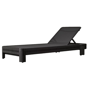 Vente directe d'usine, chaise longue d'extérieur en teck massif de haute qualité, moderne, noire, durable, résistante aux intempéries, style minimaliste - Product Image 1