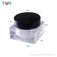 (SAMPLE) TYH PET 50ml Pot cosmétique carré transparent en plastique avec capuchon ABS PE Soin de la peau Crème pour les yeux Lotion Nettoyant visage (IR50) TW