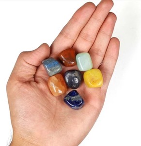 ชุดหินเจ็ดจักระแบบขัดเงา พร้อมถุงกำมะหยี่สั่งทำพิเศษ รูปทรงไม่สม่ำเสมอ กันน้ำ หินขนาดเล็ก ขายส่ง อินเดีย - Product Image 4