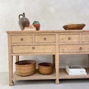 Aparador Grande Rústico Falmouth de Madera Maciza, Mesa Auxiliar, Mueble de Almacenamiento para Entrada Estilo Granja, Mueble Vintage para Sala de Estar - Product Image 4