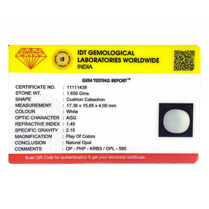 Ethiopian Opal 8.25 Carat Certified Natural Gemstone 20mm Round - Product Image 4