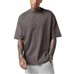 Custom Logo 260GSM Heavy Weight <b>Box</b> Fit Tshirt 100% Cotton <b>Drop</b> Shoulder Oversized Cropped Boxy Plus Size T Shirts for Men - Product Image 3