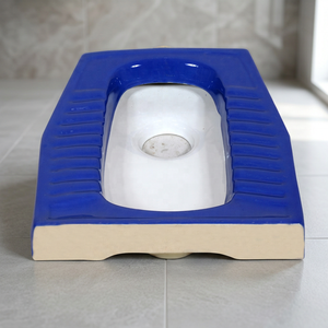 Vistaar Blue Double Color <b>Ceramic</b> Eastern Squatting <b>Pan</b> Standard Size Bathroom WC Sanitary Ware Export - Product Image 2