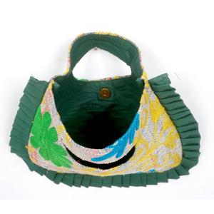 Handmade Vintage Suzani Embroidery Cotton Tote Bag Clutch Closure <b>Medium</b> Size Hand Length Handle-Women's Evening Party <b>Purse</b> - Product Image 3