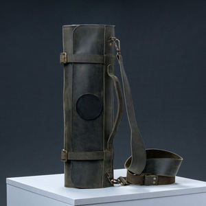 Bolsa Enrollable para Cuchillos, Duradera, con Ranuras para Cuchillos, Porta Tarjetas, Bolsillo Grande con Cremallera, Cuero Genuino, Tela, Hebillas de Latón, OEM LKR-0245 - Product Image 3