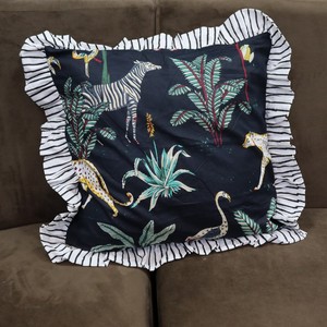Animal Pattern Ruffle Cushion Cover Square Bohemian Style Decorative Pillowcase for <b>Home</b> Use - Product Image 3