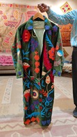 Robe Kimono Longue en Velours de Coton Fait Main, Col en V, Manches Longues, Imprimé Floral, Poches en Dentelle, Taille Naturelle, Vente en Gros Fabricant