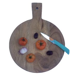 Planche à découper ronde en bois moderne - Ustensiles de cuisine, passe au lave-vaisselle, pour couper les légumes - Product Image 2