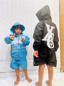 kids windbreakr Unisex Tracksuit Set Hooded Full Sleeve Sporty Windbreaker Jogging Pants Color Blocking Quick Dry Polyester nylo - Product Image 6