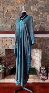 เดรสคาฟทันลายทางสไตล์โบฮีเมียนย้อนยุค ผ้าเรยอน ไซส์เดียว คอวี ทรงแม็กซี่ สวมใส่สบายสำหรับผู้หญิง - Product Image 3