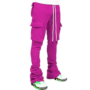 Pantalon de jogging décontracté pour homme en coton léger, taille élastique avec cordon de serrage, plusieurs poches, couleur turquoise, idéal pour l'été - Product Image 3
