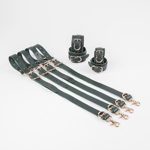 Fetish Style Genuine Leather Bed Restraints High Quality Harness Straps Custom Logo <b>Bondage</b> Cuffs RTTS-0131 - Product Image 1