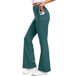 Leggings de yoga pour femmes WARISON INDUSTRIES, couleur unie, grande taille, respirants, sans couture, pantalons de course évasés pour femmes - Product Image 2