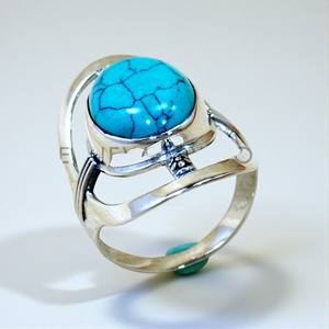 Bague de mariage imposante en pierre précieuse turquoise, style vintage de luxe, en argent sterling 925, best-seller 2026 - Product Image 2