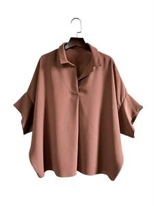 Camisa de Negocios a Cuadros de Manga Tres Cuartos para Mujer, Corte Regular, Estilo Vintage con Botones, Ligera, para Oficina, Moda de Verano - Product Image 2