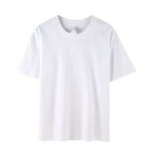 Oem Customized Logo Design cultural advertising solid color 180g cotton loose fit <b>men's</b> short-sleeved pullover t <b>shirt</b> - Product Image 4