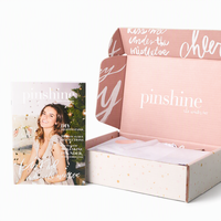 Boîte d'expédition postale en carton ondulé rose personnalisée avec logo, conception gratuite, pour cosmétiques