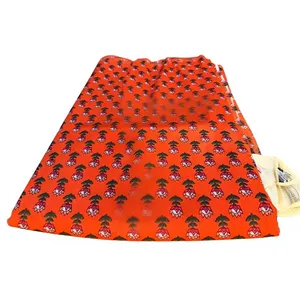 Orange Floral Embroidered Textile Fabric Cosmetic <b>Bag</b> with Bohemian Pattern for <b>Sewing</b> Pouch Gift for her - Product Image 2