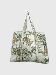 Green Striped Cotton Lining <b>Tote</b> <b>Bag</b> <b>With</b> Inner <b>Pocket</b> Women's Shopping <b>Bag</b> - Product Image 1