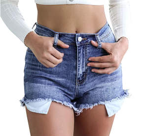 Shorts en jean pour femme, qualité supérieure, 100% coton, décontractés, vintage, taille mi-haute, style délavé, design OEM - Product Image 6