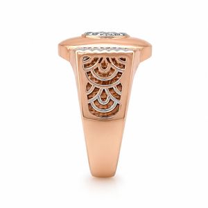 Rose Gold Tone Oval Signet <b>Ring</b> <b>Crystal</b> Rhinestone Accent Alloy Jewelry for Gift Party - Product Image 3