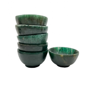 วัสดุพลอยสีเขียวเข้ม Aventurine ชามผลิตภัณฑ์หินธรรมชาติประเภทชามพลอยเรกิคริสตัลบำบัดชามสำหรับการตกแต่ง - Product Image 1