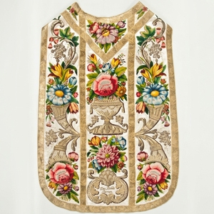 Chasuble liturgique florale brodée à la main, unisexe adulte, à coudre, vêtement religieux personnalisé - Product Image 5