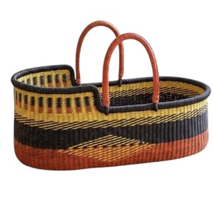 Export modern earth tone color blocked high wall seagrass <b>changing</b> <b>basket</b> including rattan <b>changing</b> kid <b>basket</b> with straps - Product Image 2