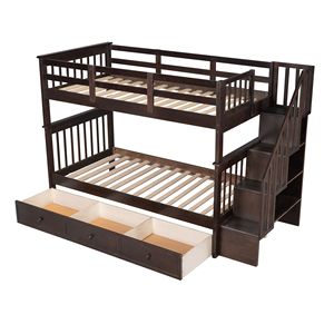 Letto a castello singolo/singolo Espresso con tre cassetti per cameretta bambini o dormitorio LP000309AAP (Vecchio SKU) - Product Image 6