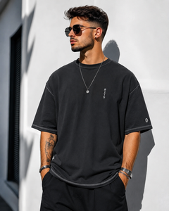 Camisetas de Hombre Rits Enterprises, Estilo Moderno, Diseño de Alta Calidad, 100% Algodón, Verano, Talla Grande, Lavado Ácido, Manga Corta, con Letras - Product Image 2