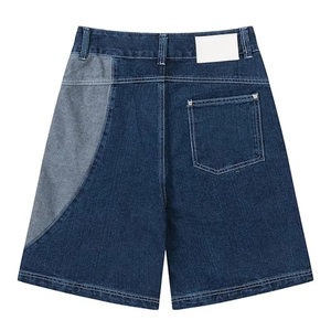 Pantalones Cortos de Jean para Hombre, Estilo Gótico, de Pana con Bloques de Color y Paneles en Contraste, Ajuste Holgado, Cintura Elástica, 100% Algodón, Fabricante OEM - Product Image 2