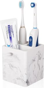 Soportes para cepillos de dientes para baños, organizador de cepillos de dientes eléctricos y pastas de dientes con ranuras para encimera de baño - Product Image 4