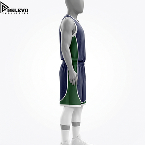 Conjunto de Camiseta y Pantalones Cortos de Baloncesto Sublimados Personalizados de Alta Calidad al por Mayor, Uniforme de Equipo Azul Marino y Verde OEM/ODM - Product Image 3