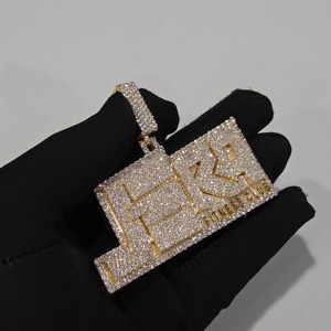 925 Silber Luxus Jera Halskette HipHop Moissanit Kubanische Kette 3 Zoll VVS1 Klarheit Runde Form Unisex - Product Image 5