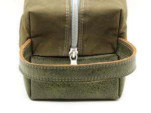 Waterproof Waxed Canvas Leather Toiletry Bag Custom Logo Vintage Mens Shaving Dopp Kit Travel Wash Organizer <b>Case</b> LCTB-0092 - Product Image 6