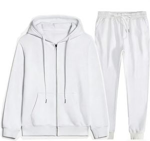 B Tracksuit Set Solid Full Sleeve Drawstring Closure Side Pockets Breathable <b>Lightweight</b> Hooded Casual Wear Summer 100% Cotton - Product Image 2